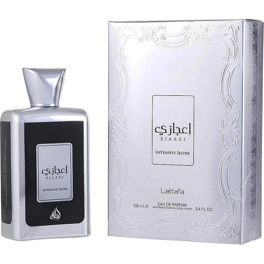 Ejaazi Intensive Silver by Lattafa perfume for unisex EDP 3.3 / 3.4 oz. New in Box
