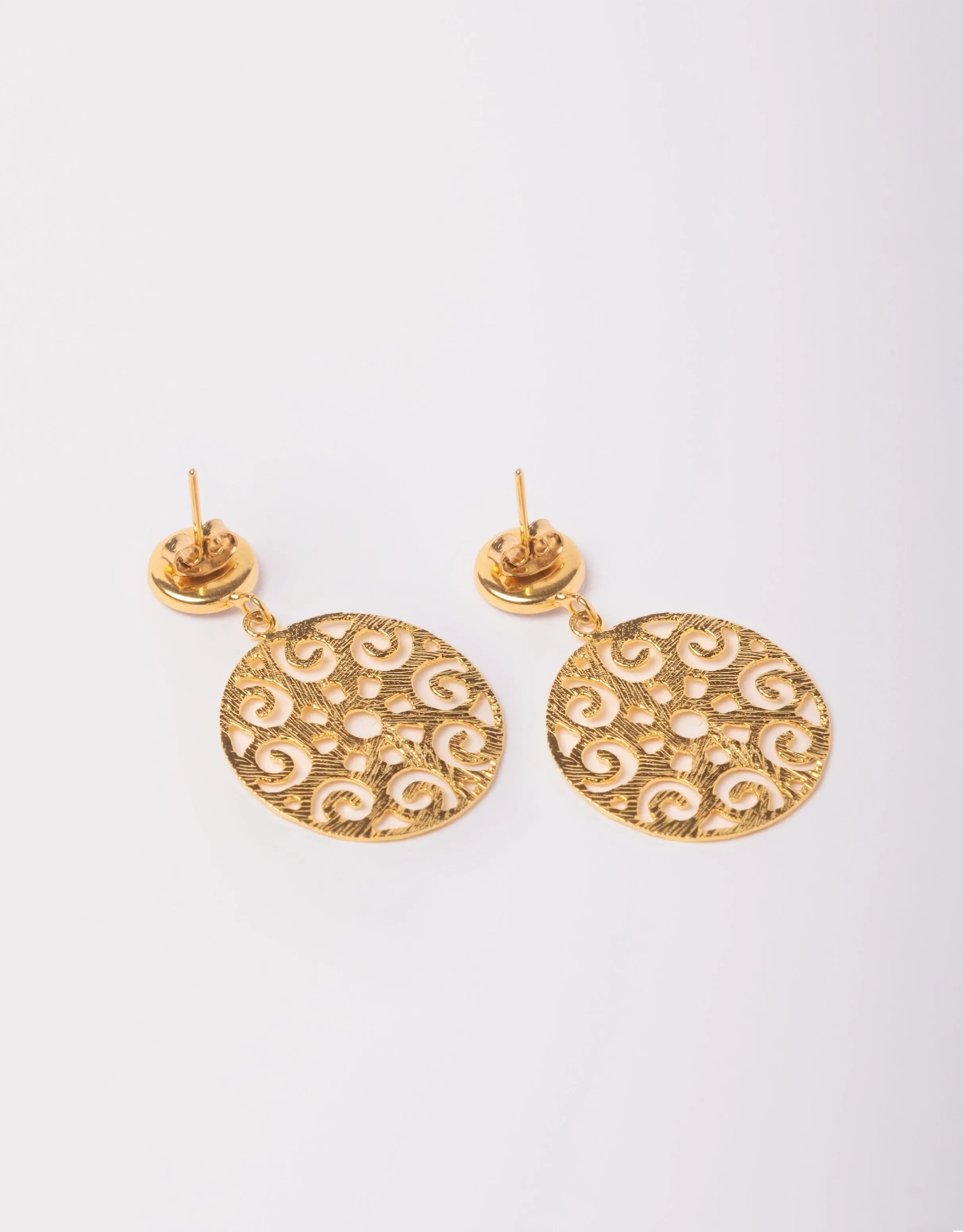 Grace 24ct Gold Plated Stud Earrings | Dark Green & Gold